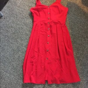 Red midi dress